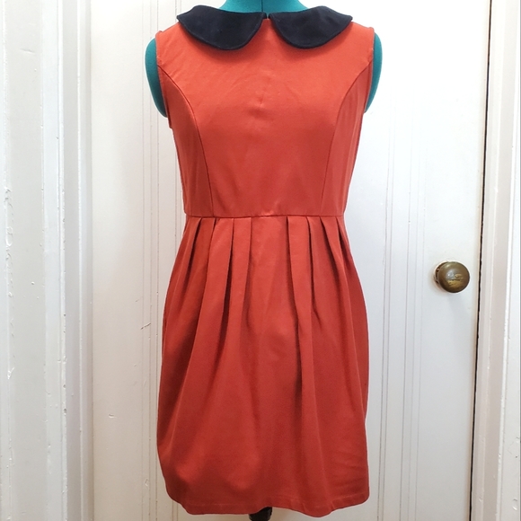 Theme Knit Dress with Velvet Peter Pan Collar - Picture 1 of 5